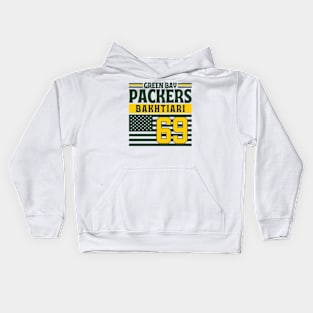 Green Bay Packers Bakhtiari 69 American Flag Football Kids Hoodie